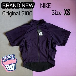 NEW Nike women short sleeve purple top jacket size XS